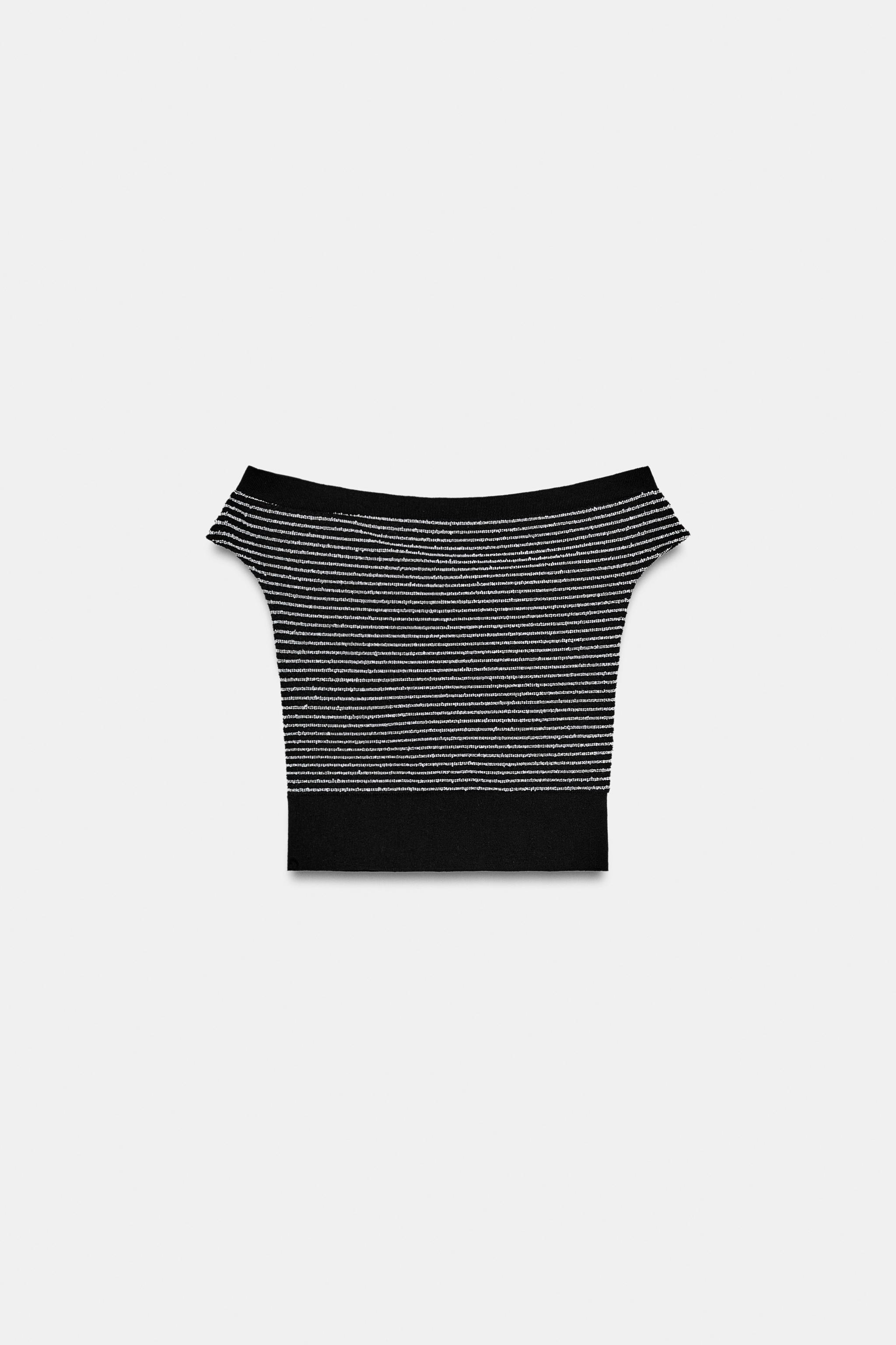 STRIPED BOUCLÉ TOP